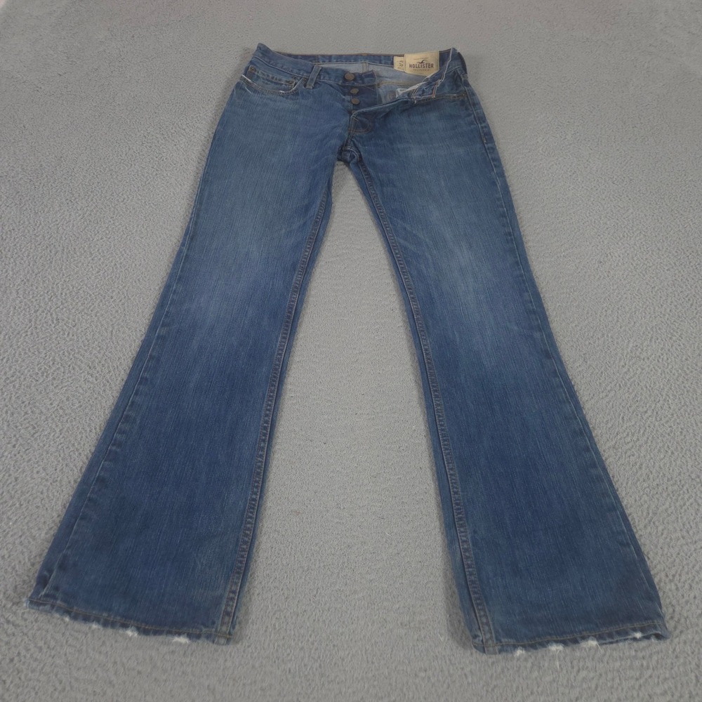 VINTAGE Hollister Jeans Mens 30x32 Blue Boomer Slim Boot Low Rise Button Fly Y2K